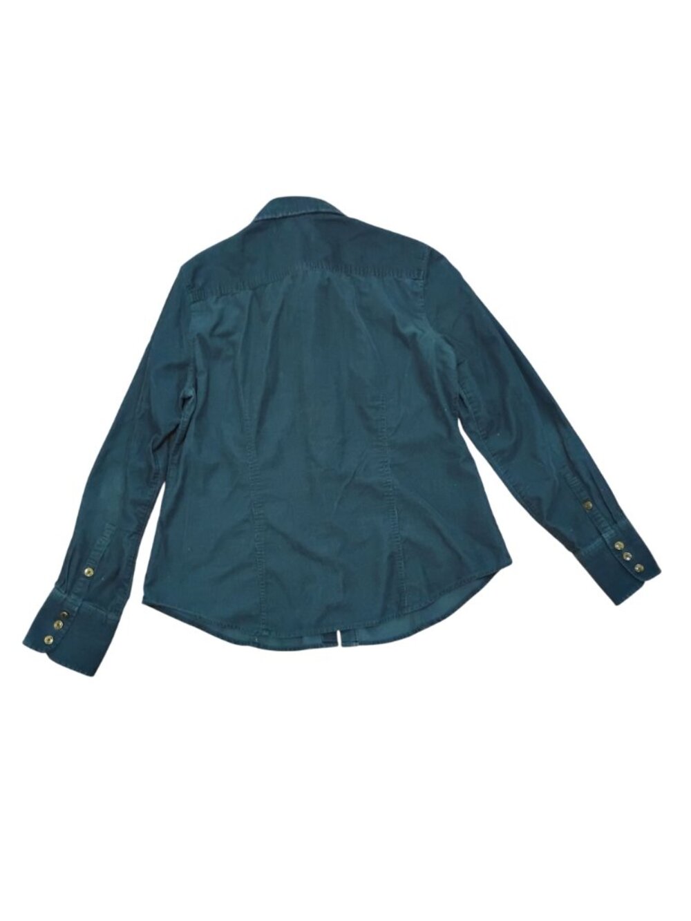 Talbots Womens M Button-Up Cotton Emerald Green Corduroy Long Sleeve Shirt - Picture 2 of 8
